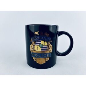 Honolulu Hawaii Police Shield - Coffee Cup Mug - Black - Souvenir